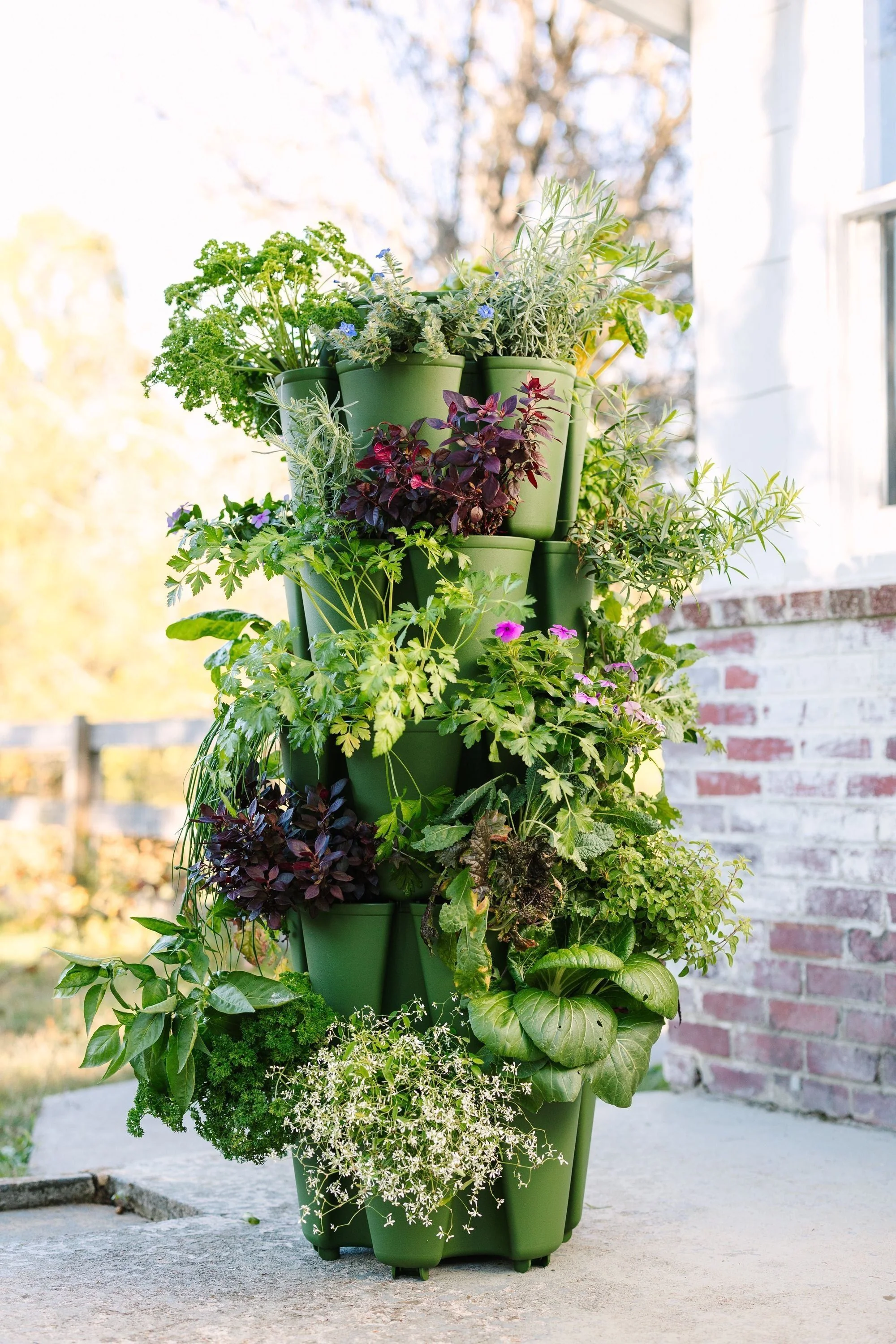 5 Tier GreenStalk Original Vertical Planter | Evergreen (Basic Texture) - Image 4