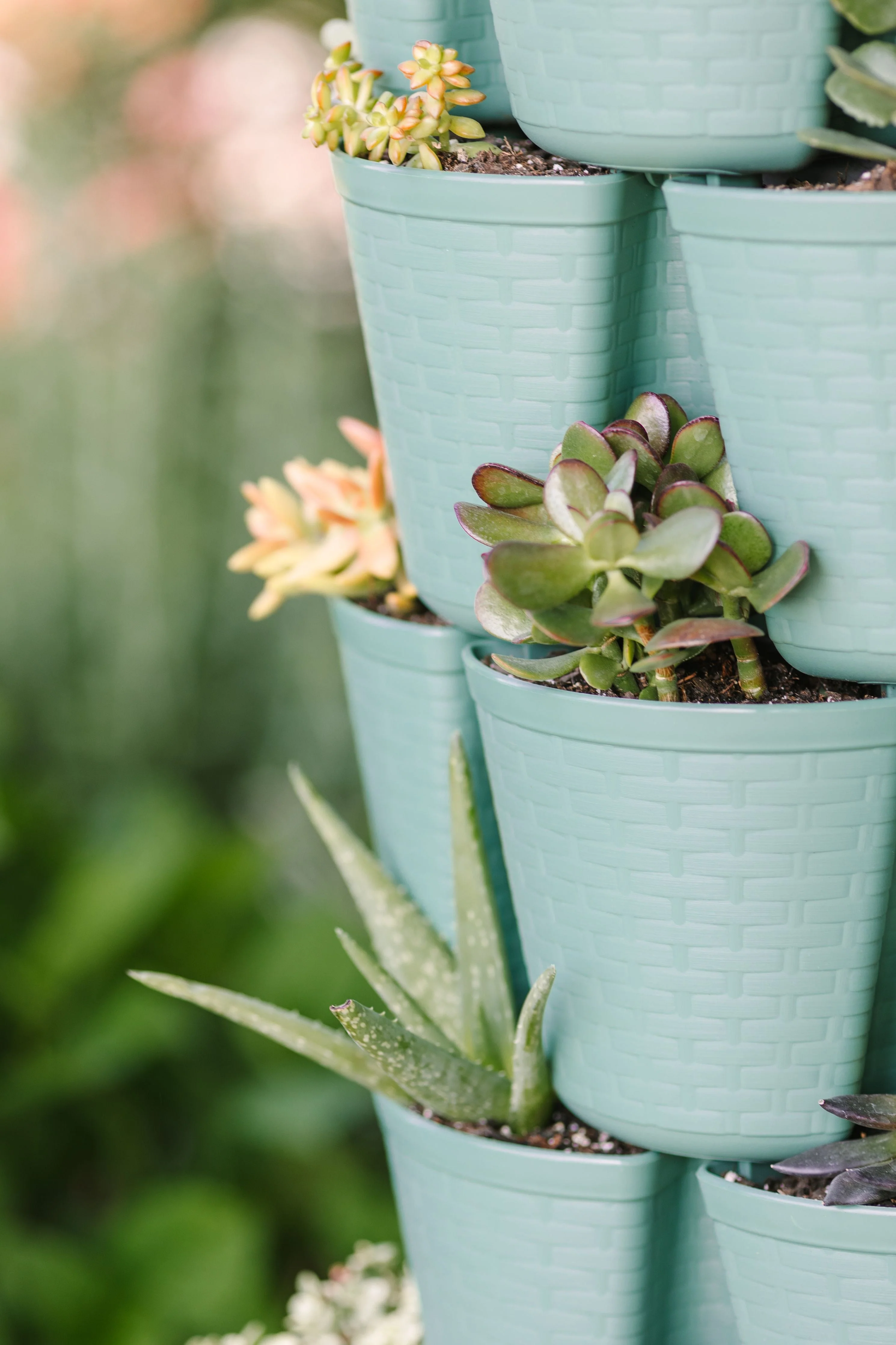 7 Tier GreenStalk Leaf Vertical Planter | Sage (Basket Weave Texture) - Image 2