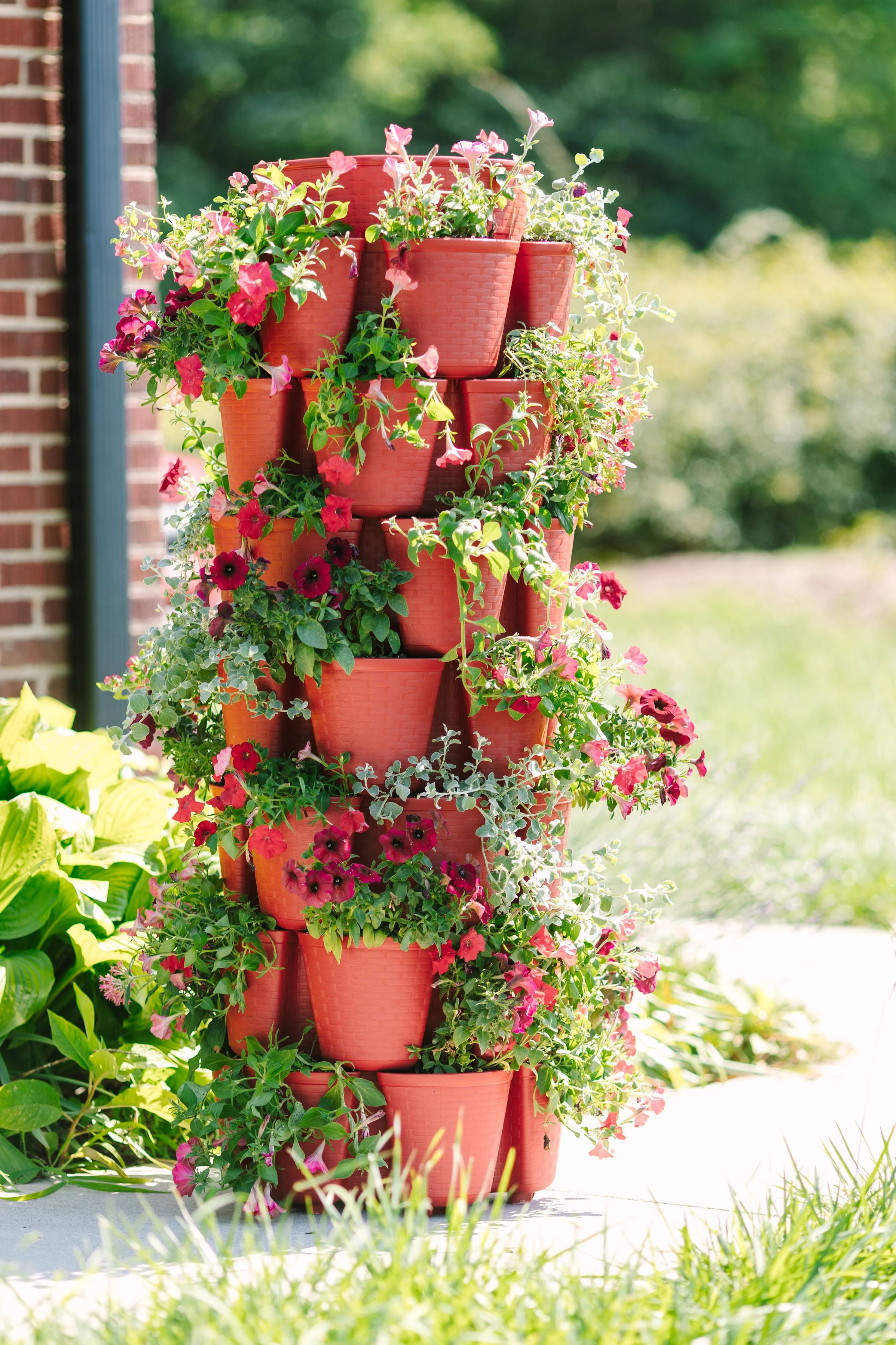 7 Tier GreenStalk Leaf Vertical Planter | Tomato (Basket Weave Texture)
